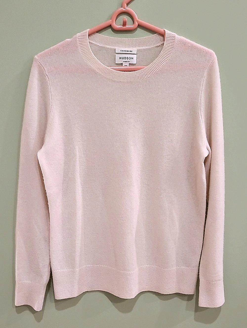 Hudson North Cashmere Crewneck Sweater Cream Size Medium